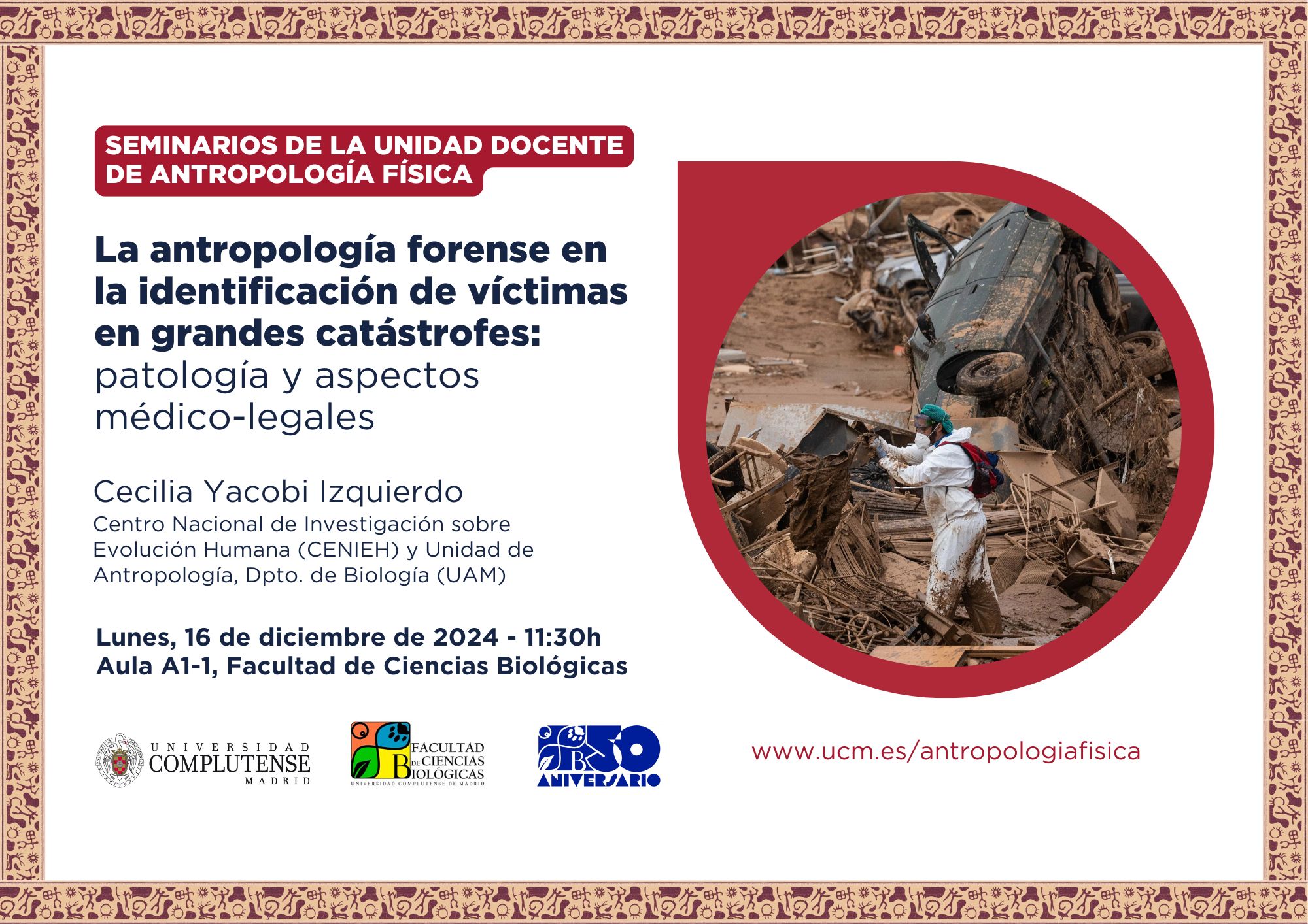 Seminarios UD Antropología: La antropología forense en la identificación de víctimas en grandes catástrofes. 16 de diciembre, 11:30 h.